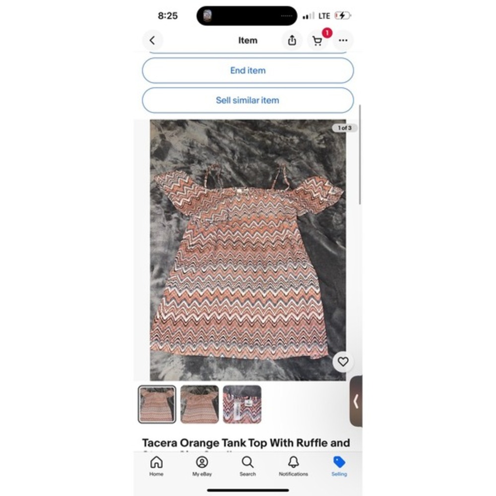 Tacera Orange Shirt With Ruffle and Straps Size Small H2‎